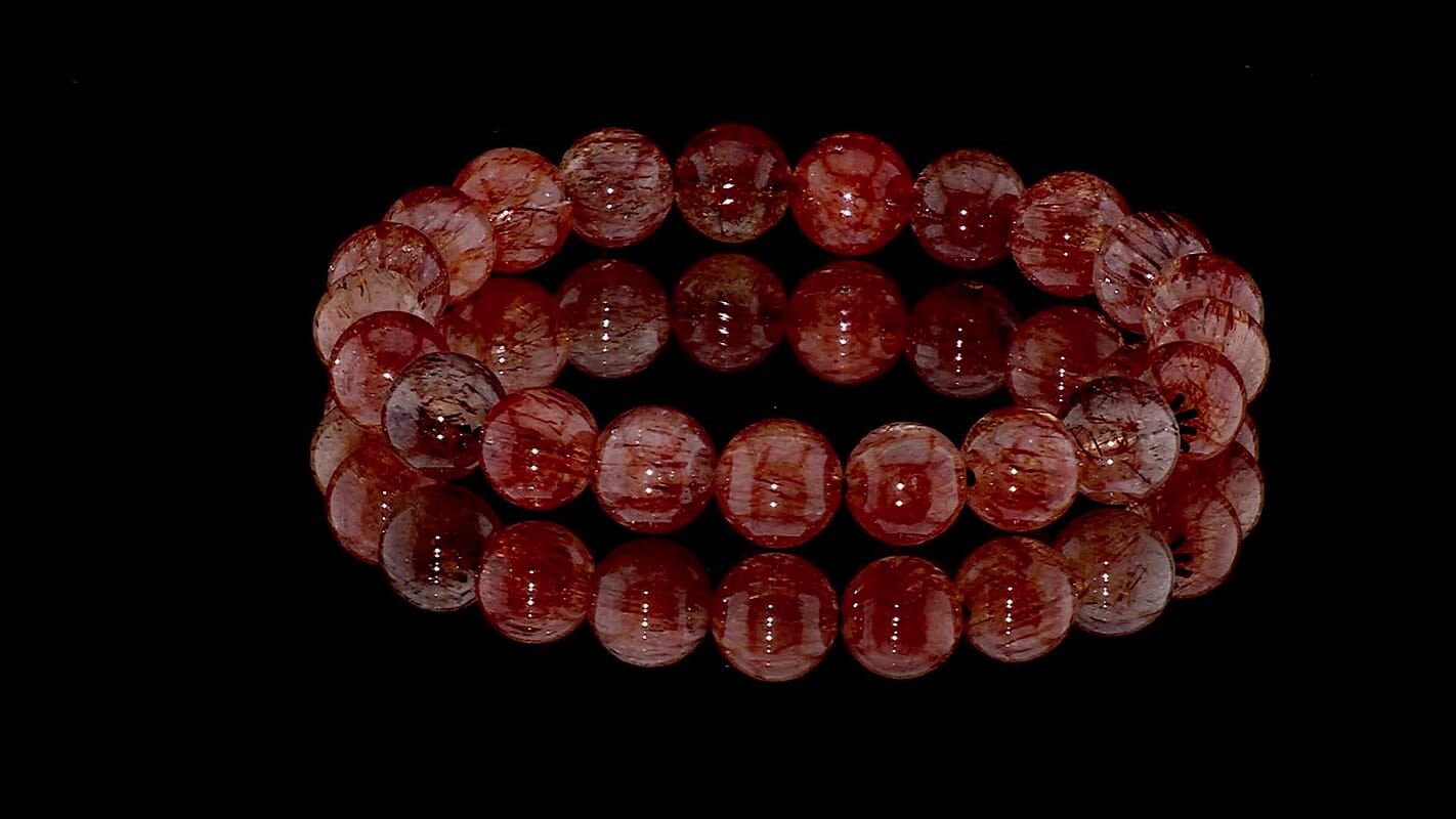 Super Blackgold Quartz Beaded Stretch Bracelet 150.00 ctw