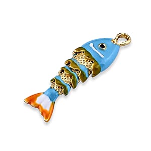 GCS Austrian Orange Color Crystal Fish Charm 5 pcs Pendant