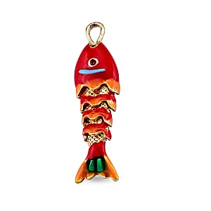 GCS Austrian Orange Color Crystal Fish Charm Pendant