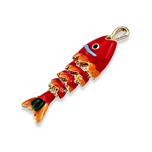 GCS Austrian Orange Color Crystal Fish Charm Pendant