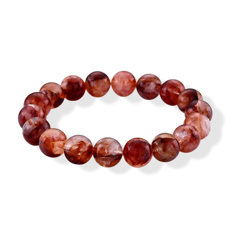 Multi Hematoid Quartz 150.00 ctw Beaded Stretch Bracelet