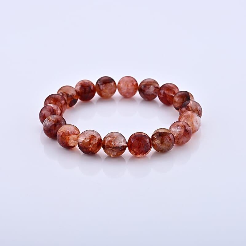 Multi Hematoid Quartz 150.00 ctw Beaded Stretch Bracelet