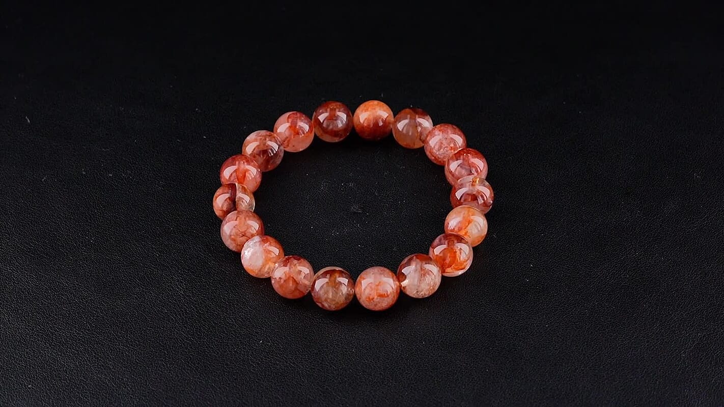 Multi Hematoid Quartz Beaded Stretch Bracelet 150.00 ctw