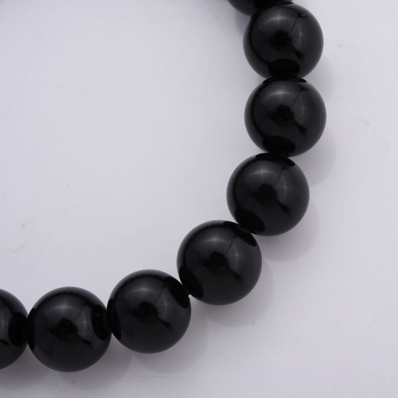 Black Tourmaline 150.00 ctw Beaded Stretch Bracelet