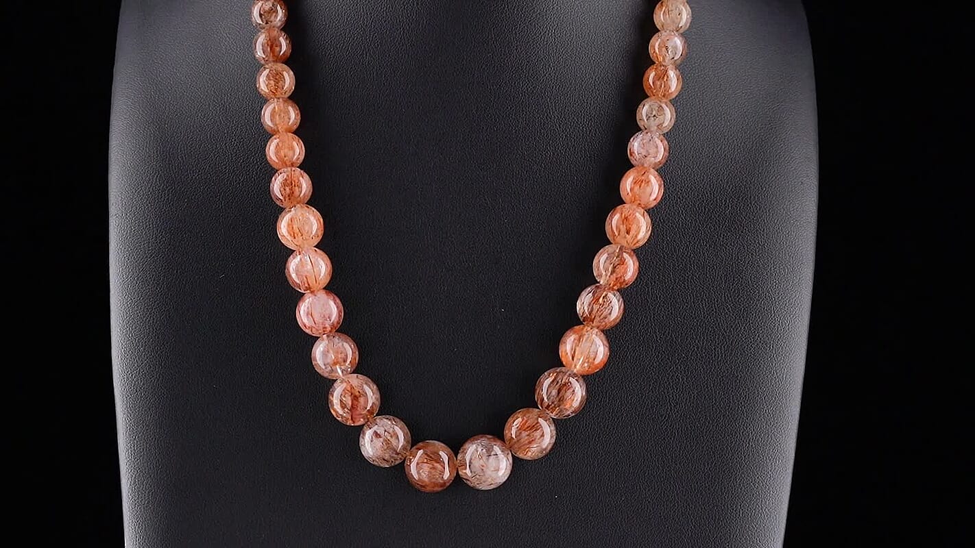D'Joy Super Blackgold Quartz Beaded Necklace (20-22 Inches) in Rhodium Over Sterling Silver 320.00 ctw