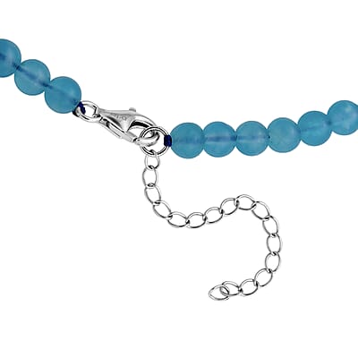 D'Joy Amazonite 200.00 ctw Beaded Necklace in Rhodium Over Sterling Silver (20-22 Inches)