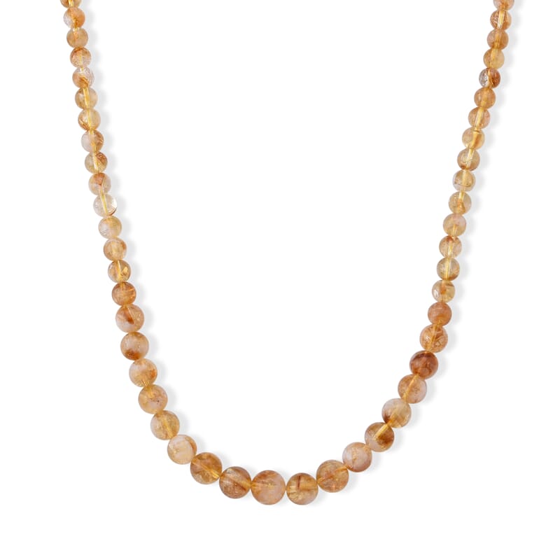 D'Joy Brazilian Citrine 300.00 ctw Beaded Necklace in Sterling Silver 20-22 Inches