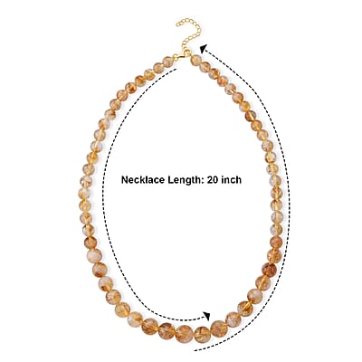 D'Joy Brazilian Citrine 300.00 ctw Beaded Necklace in Sterling Silver 20-22 Inches