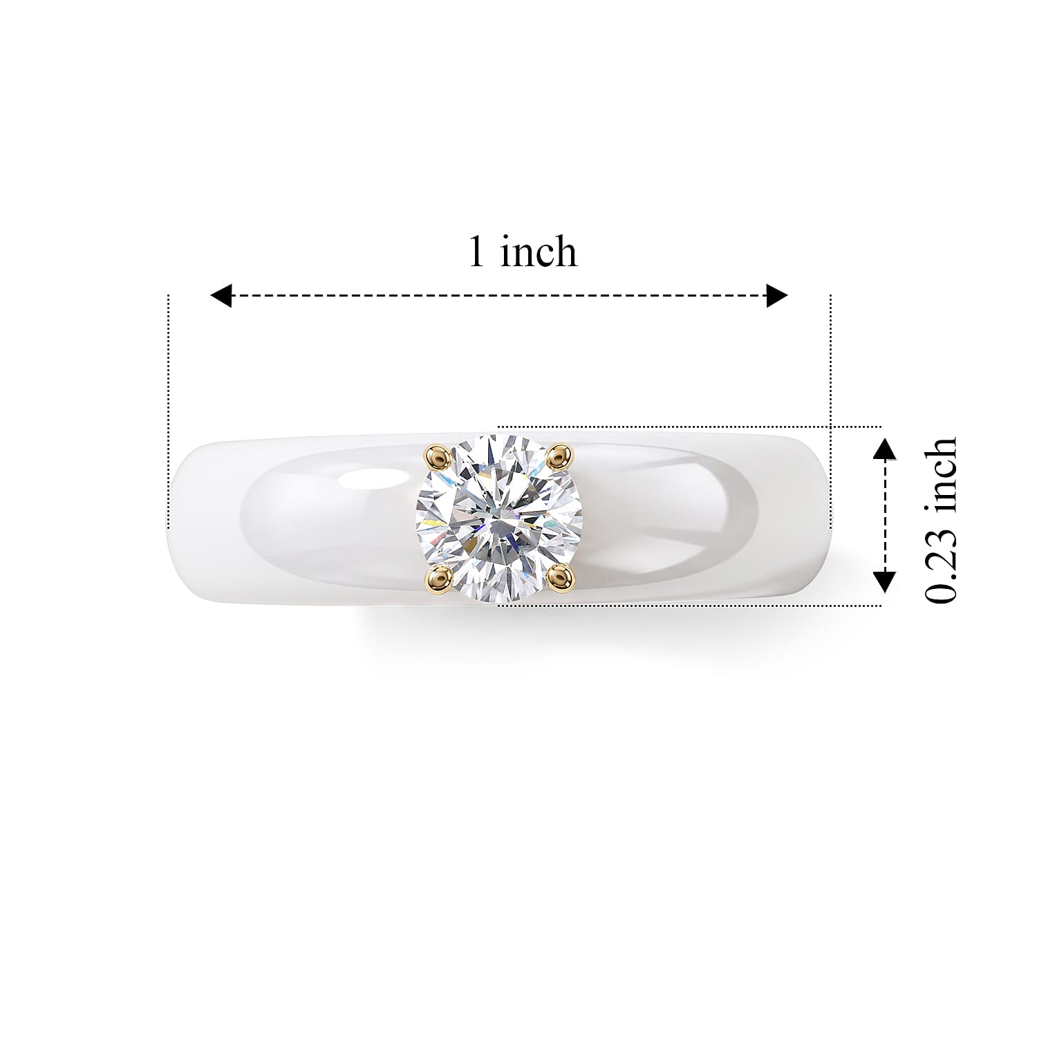 Lab Grown Diamond G SI and Natural Jade 14.85 ctw Band Ring in 10K Yellow Gold (Size 6.0)