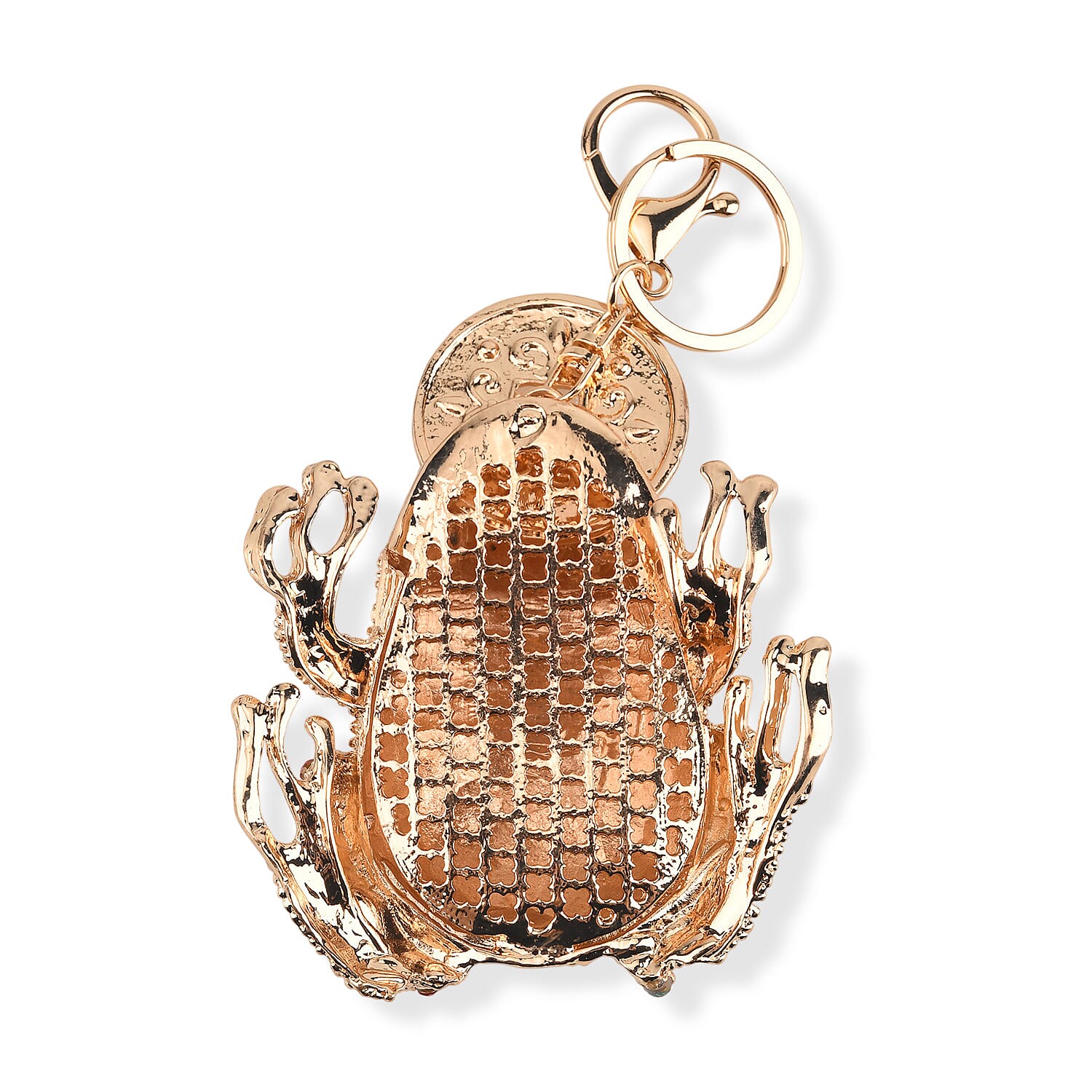 Gold Crystal Lucky Money Toad Keychain