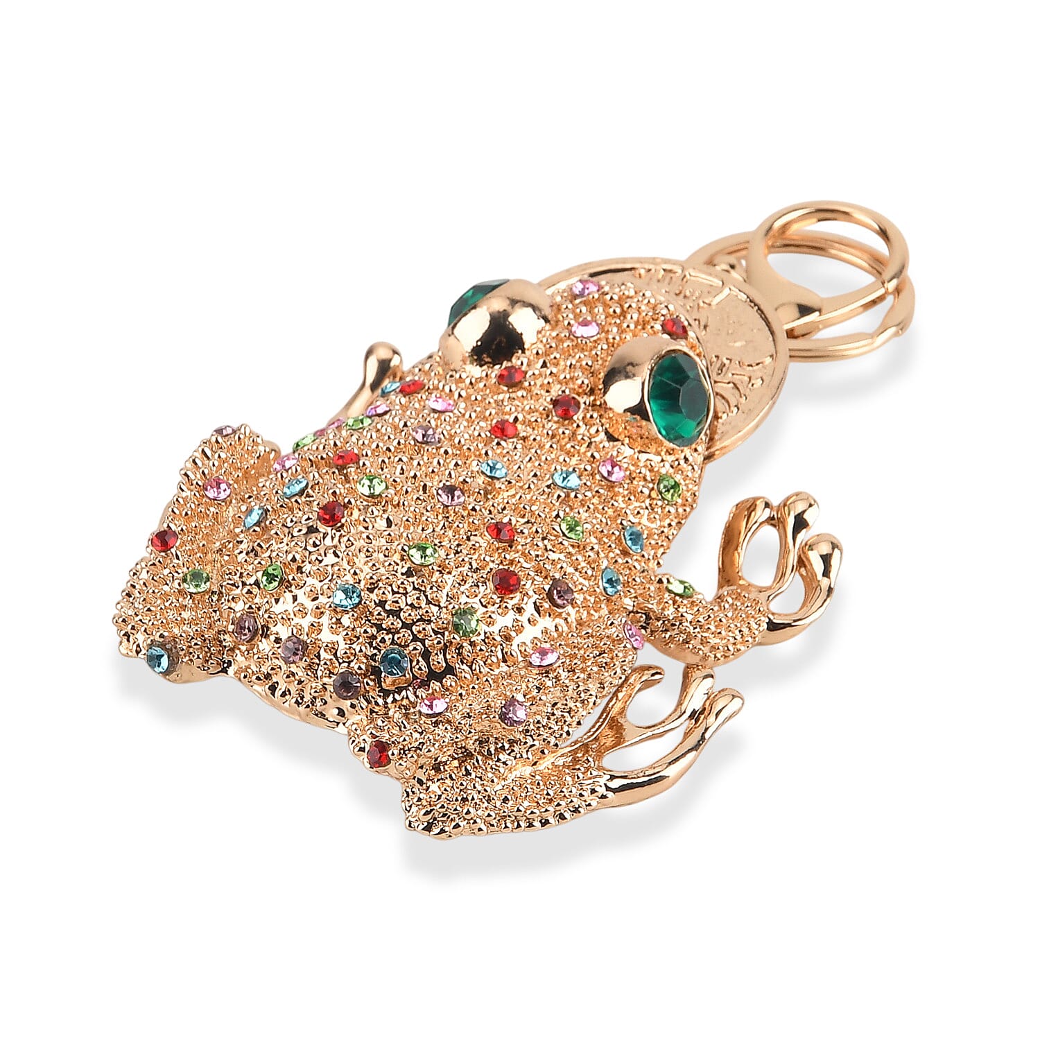 Gold Crystal Lucky Money Toad Keychain