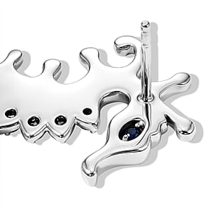 GP Trionfo Collection Artisan Crafted Freshwater Pearl and White Zircon 0.15 ctw Earrings in Sterling Silver