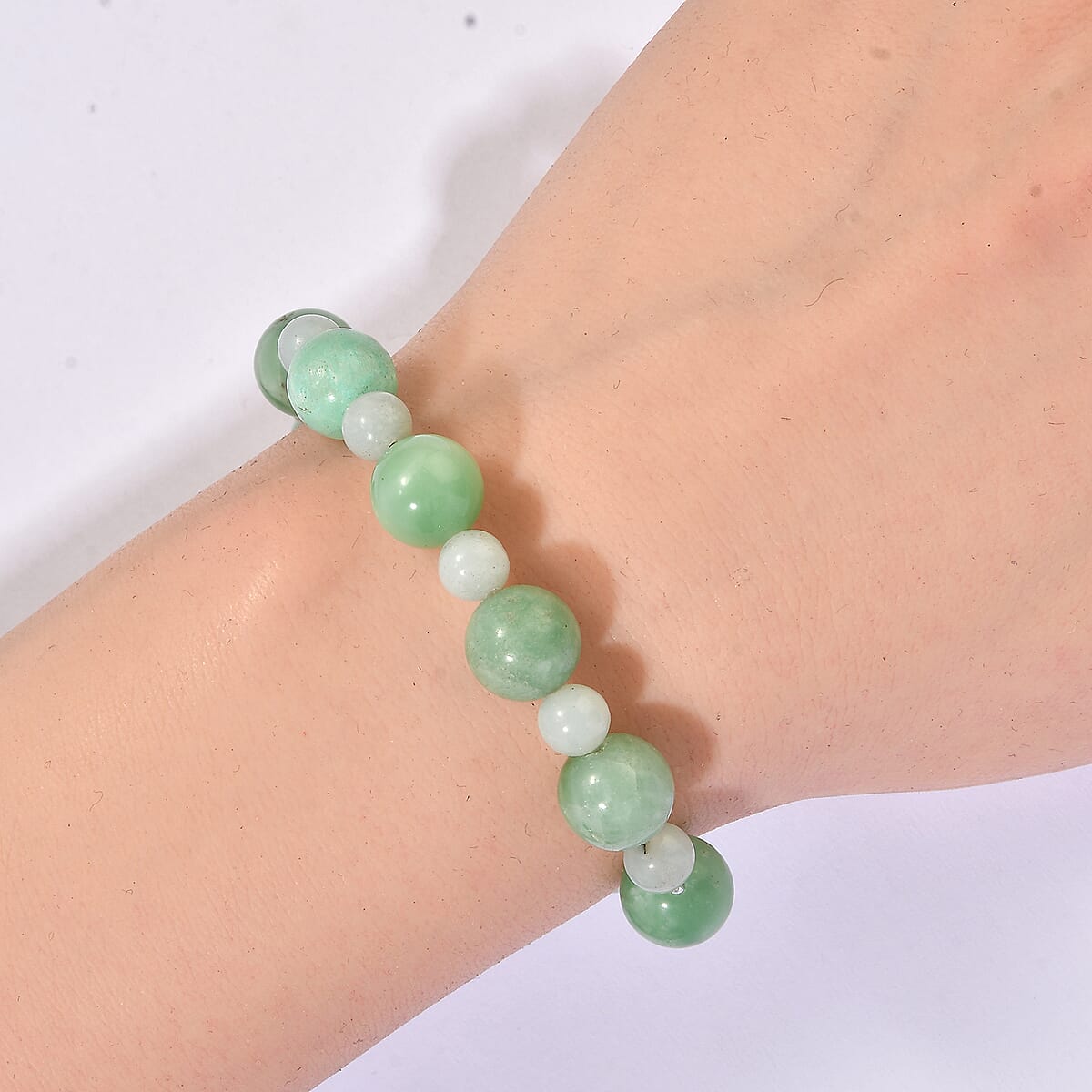 Amazonite 110.00 ctw Beaded Stretch Bracelet image number 1