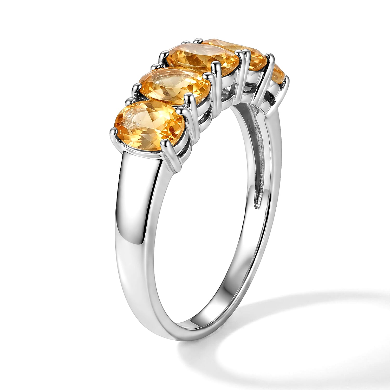 EverTrue Brazilian Citrine 2.10 ctw Ring in Stainless Steel (Size 5.0)