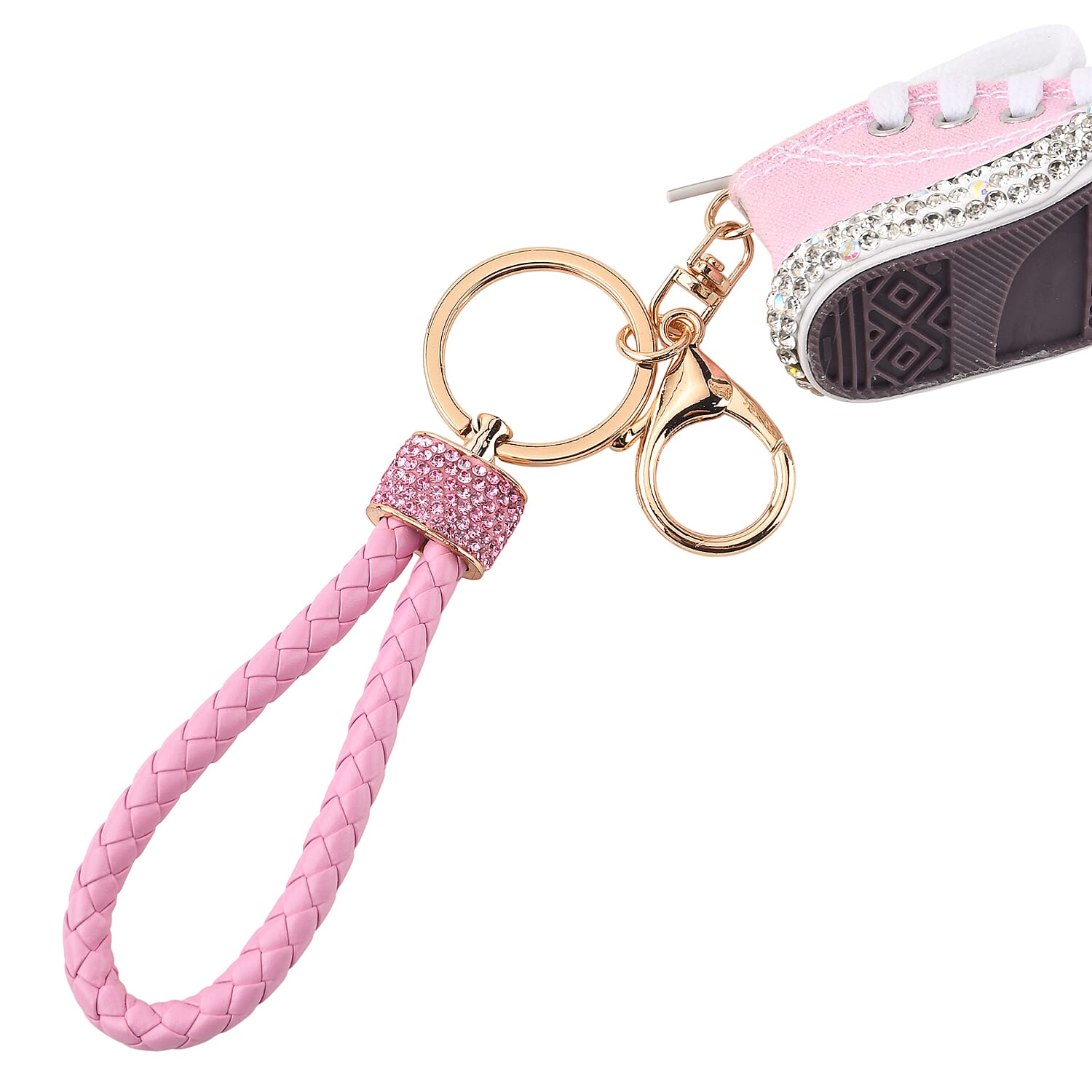 Pink Mini Shoe Crystal Keyring