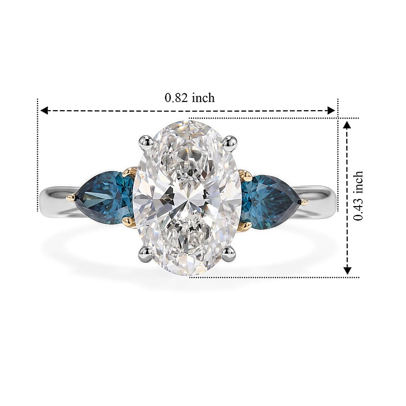 Luxuriant Lab Grown Diamond (E-F, VS) and Lab Grown Pink Diamond (IR) 2.50 ctw Twin Flame Radiance Ring in 10K White and Rose Gold (Size 10.0)