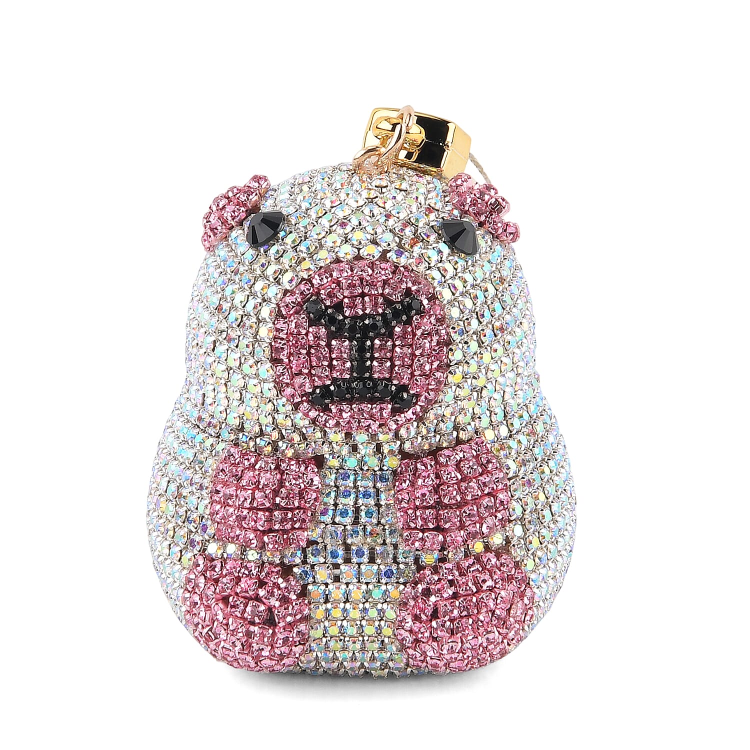 Pink Capybara Crystal Keyring