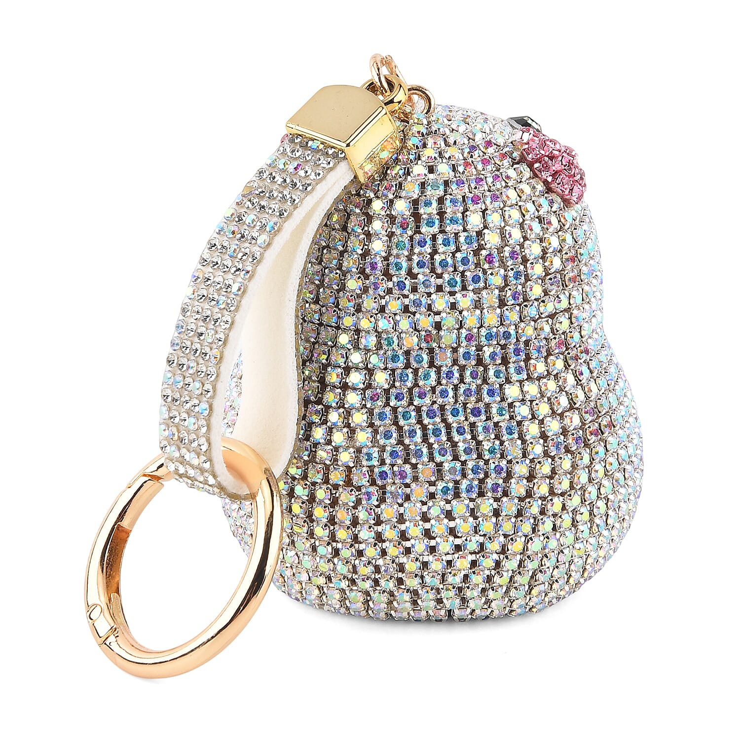 Pink Capybara Crystal Keyring