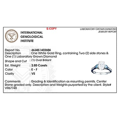 Luxuriant Lab Grown Diamond E-F VS and Lab Grown Blue Diamond IR 2.50 ctw Twin Flame Radiance Ring in 10K White and Yellow Gold (Size 7.0)