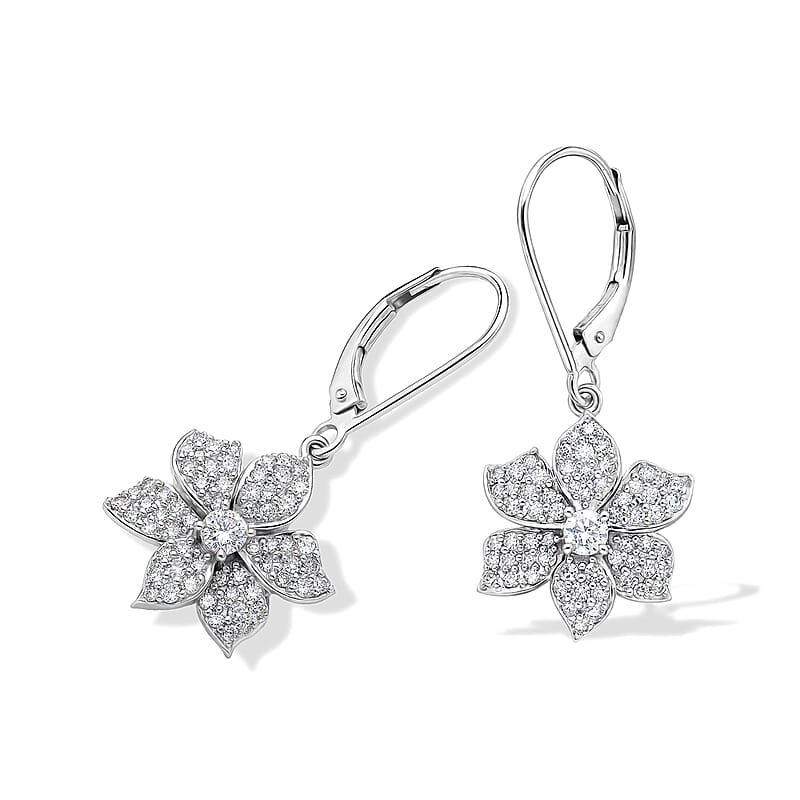 Luxuriant Lab Grown Diamond G-H SI 1.00 ctw Earrings in Rhodium Over Sterling Silver