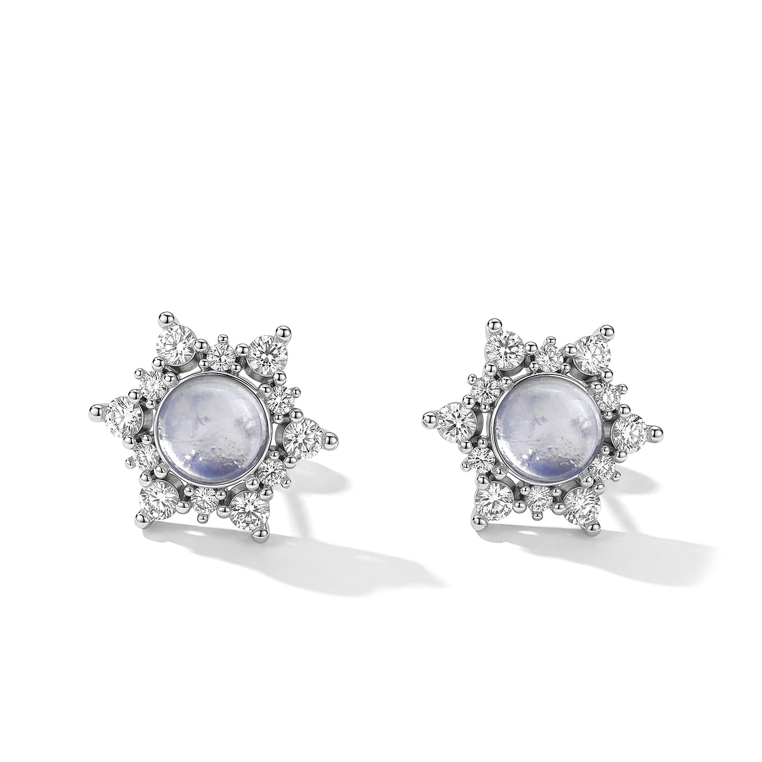 Aquamarine and Simulated Diamond 7.00 ctw Earrings in Silvertone