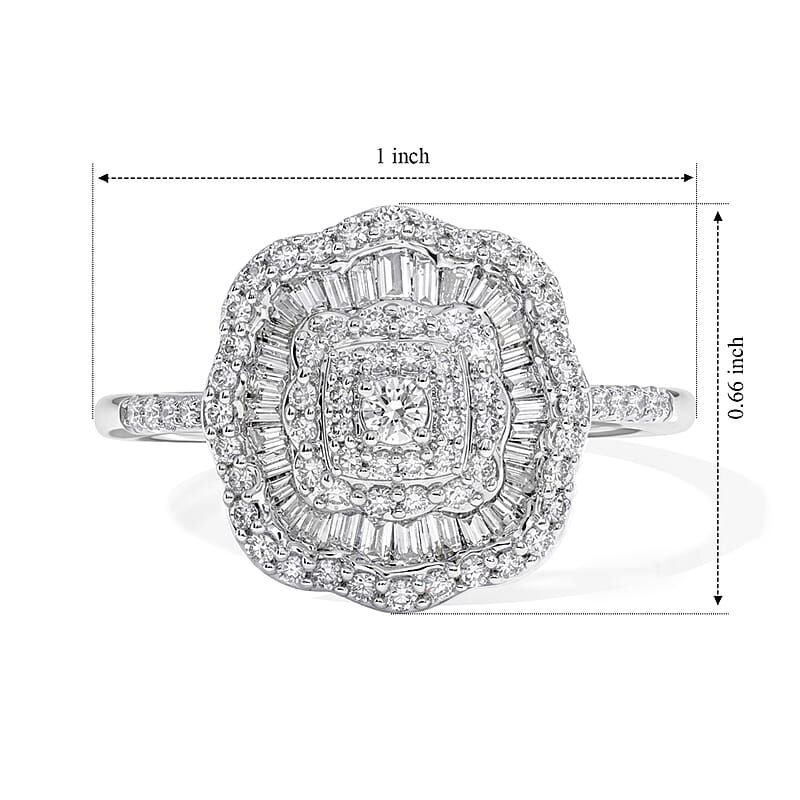 Luxuriant Lab Grown Diamond G-H SI 1.00 ctw Ring in Rhodium Over Sterling Silver (Size 6.0)