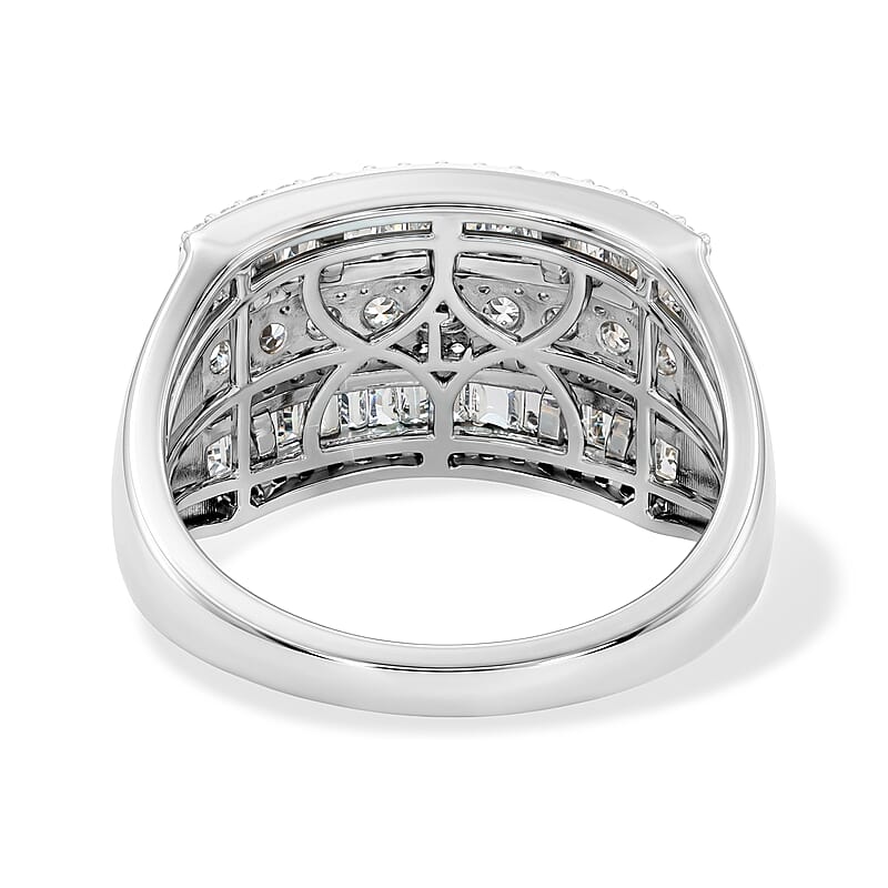 Luxuriant Lab Grown Diamond G-H SI 1.50 ctw Ring in Rhodium Over Sterling Silver (Size 6.0)