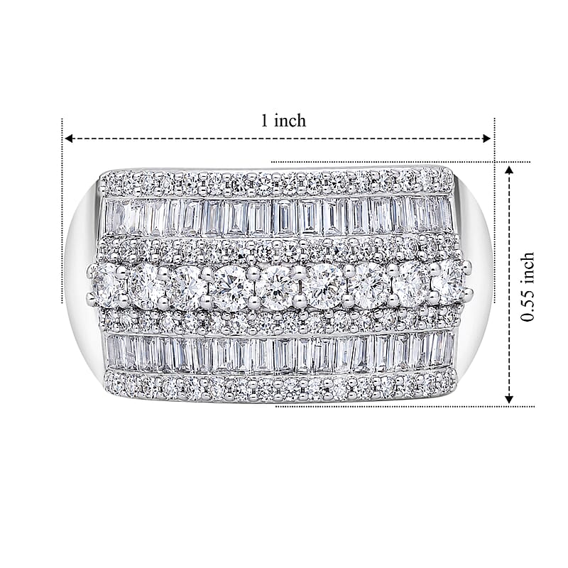Luxuriant Lab Grown Diamond G-H SI 1.50 ctw Ring in Rhodium Over Sterling Silver (Size 6.0)