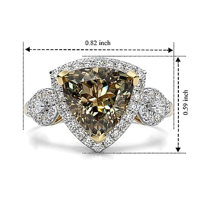 Certified & Appraised AAA Turkizite and Luxuriant Lab Grown Diamond G-H SI 3.50 ctw Ring in 10K Yellow Gold (Size  5.0)
