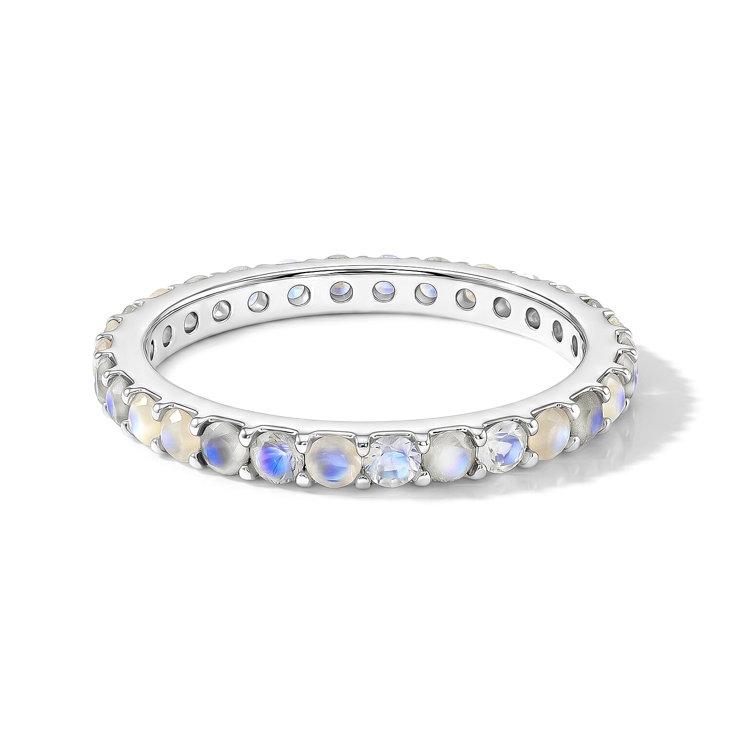 White Moonstone 0.60 ctw Ring in Sterling Silver (Size 8.0)