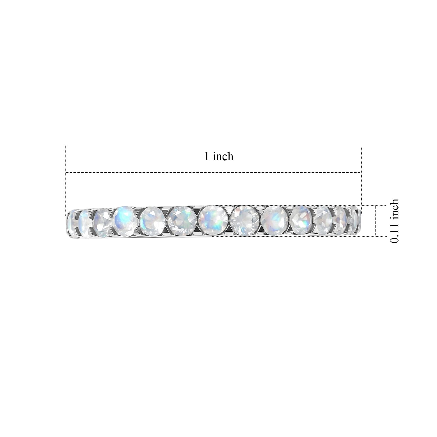 White Moonstone 0.60 ctw Ring in Sterling Silver (Size 8.0)