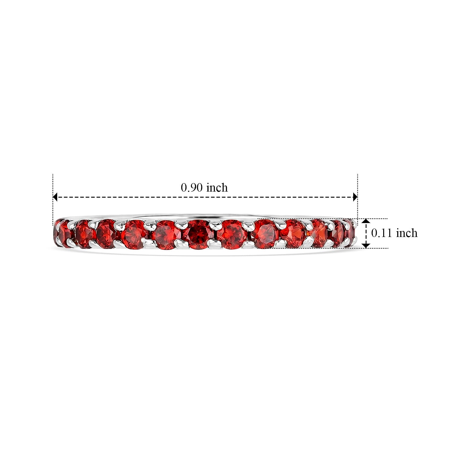 Mozambique Garnet 0.50 ctw Ring in Sterling Silver (Size 6.0)