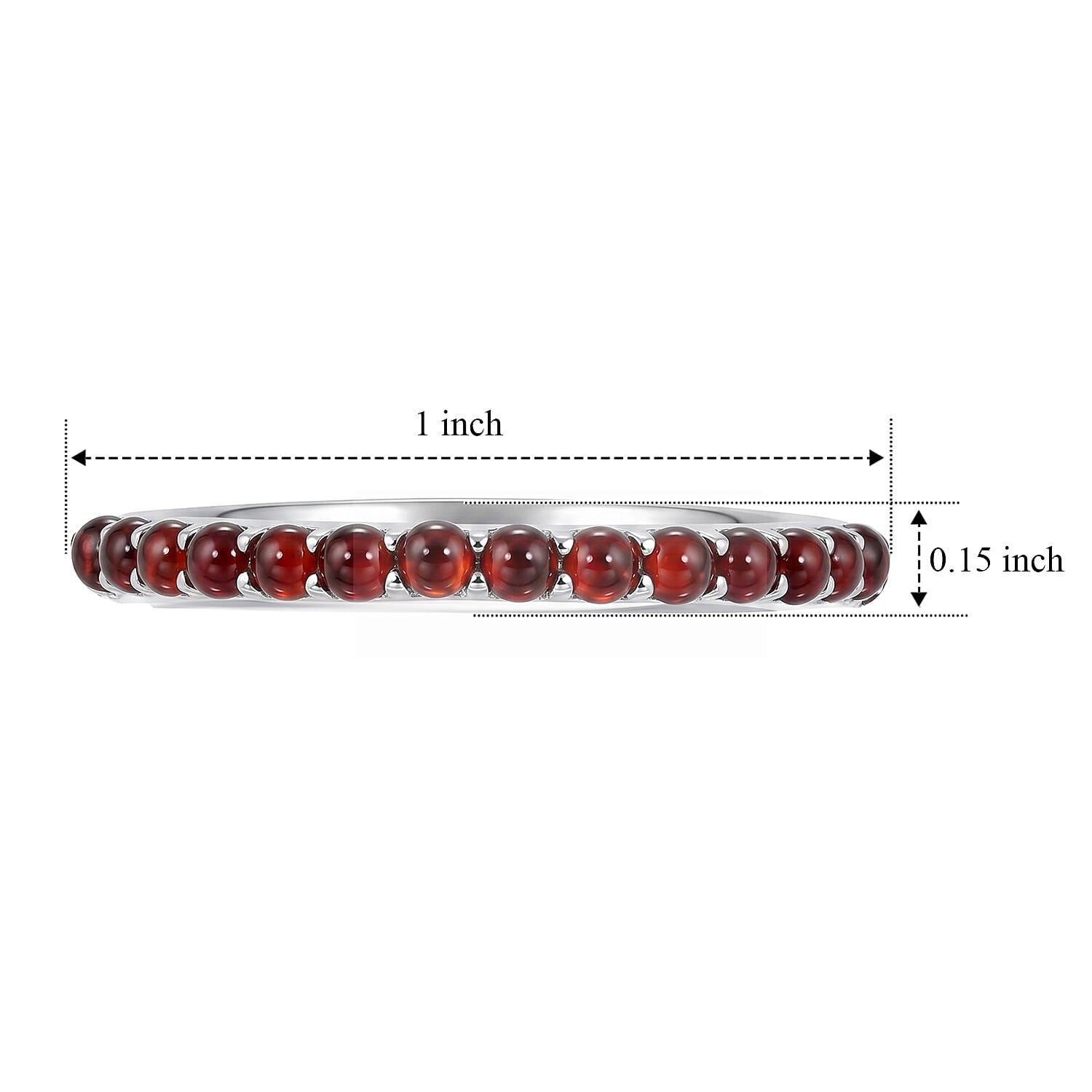 Mozambique Garnet 0.80 ctw Ring in Sterling Silver (Size 7.0)