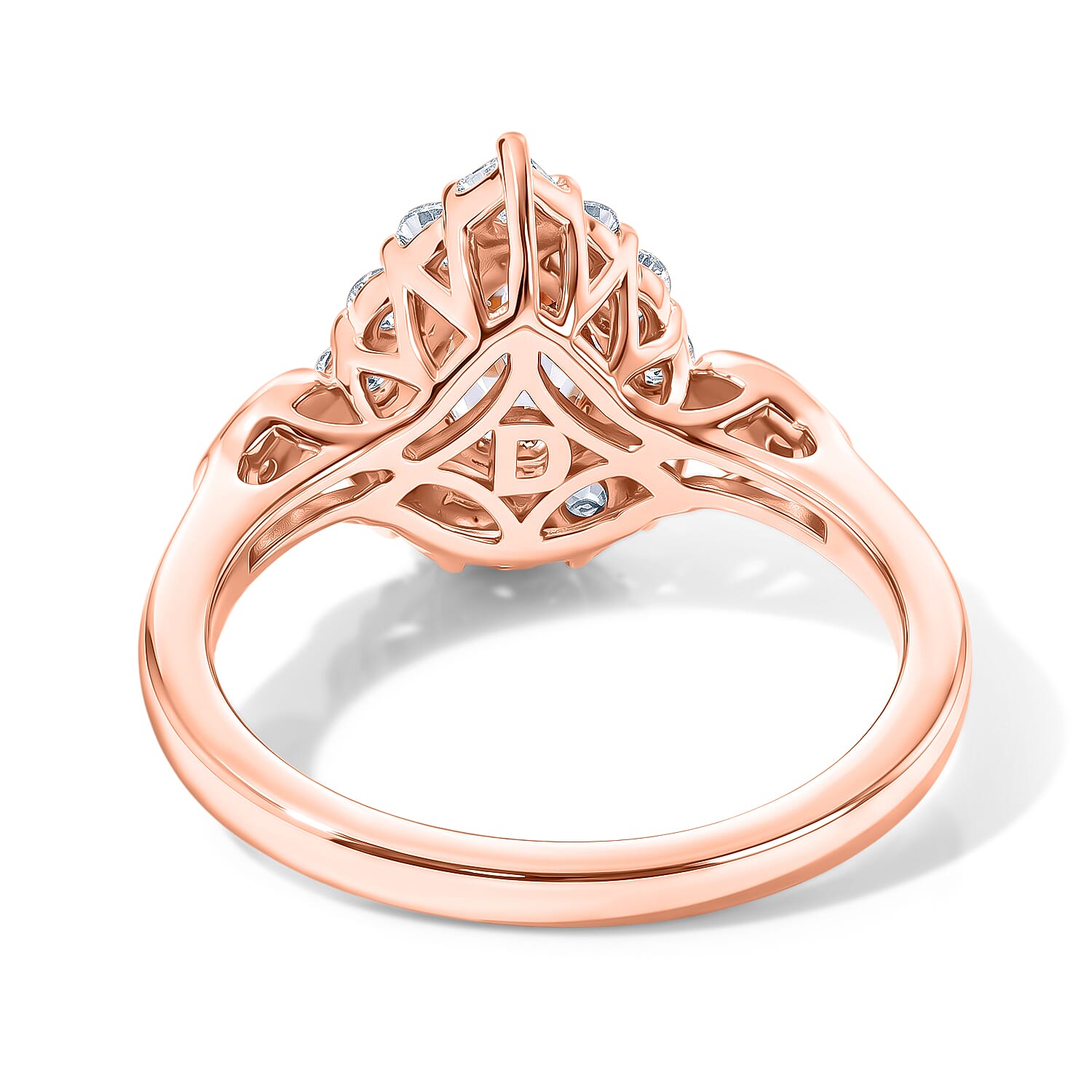 Certified and Appraised D'Joy Premium Pink Morganite and Moissanite 1.05 ctw Ring in 18K Vermeil Rose Gold Over Sterling Silver (Size 6.0)
