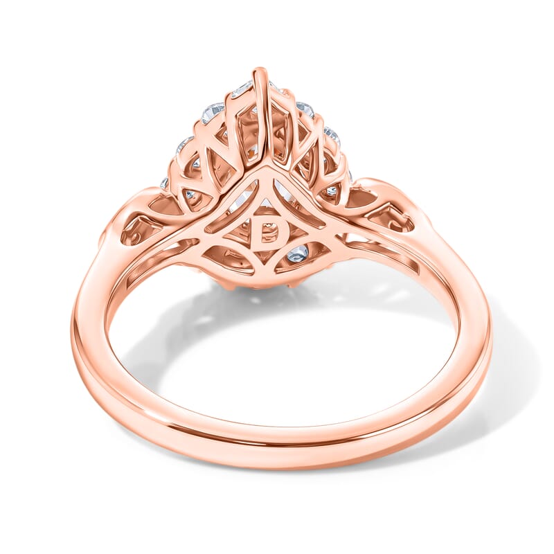 Certified and Appraised D'Joy Premium Pink Morganite and Moissanite 1.05 ctw Ring in 18K Vermeil Rose Gold Over Sterling Silver (Size 6.0)