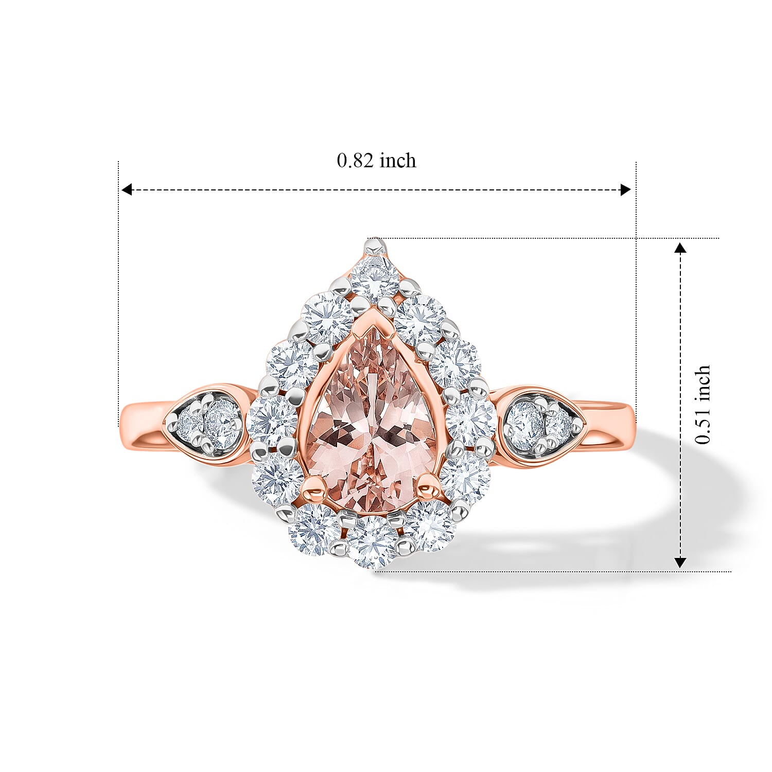 Certified and Appraised D'Joy Premium Pink Morganite and Moissanite 1.05 ctw Ring in 18K Vermeil Rose Gold Over Sterling Silver (Size 6.0)