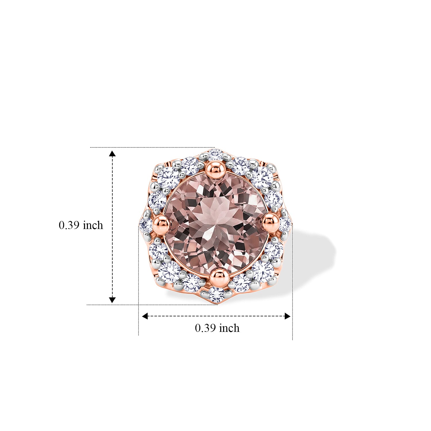 Certified and Appraised D'Joy Premium Pink Morganite and Moissanite 1.75 ctw Earrings in 18K Vermeil Rose Gold Over Sterling Silver