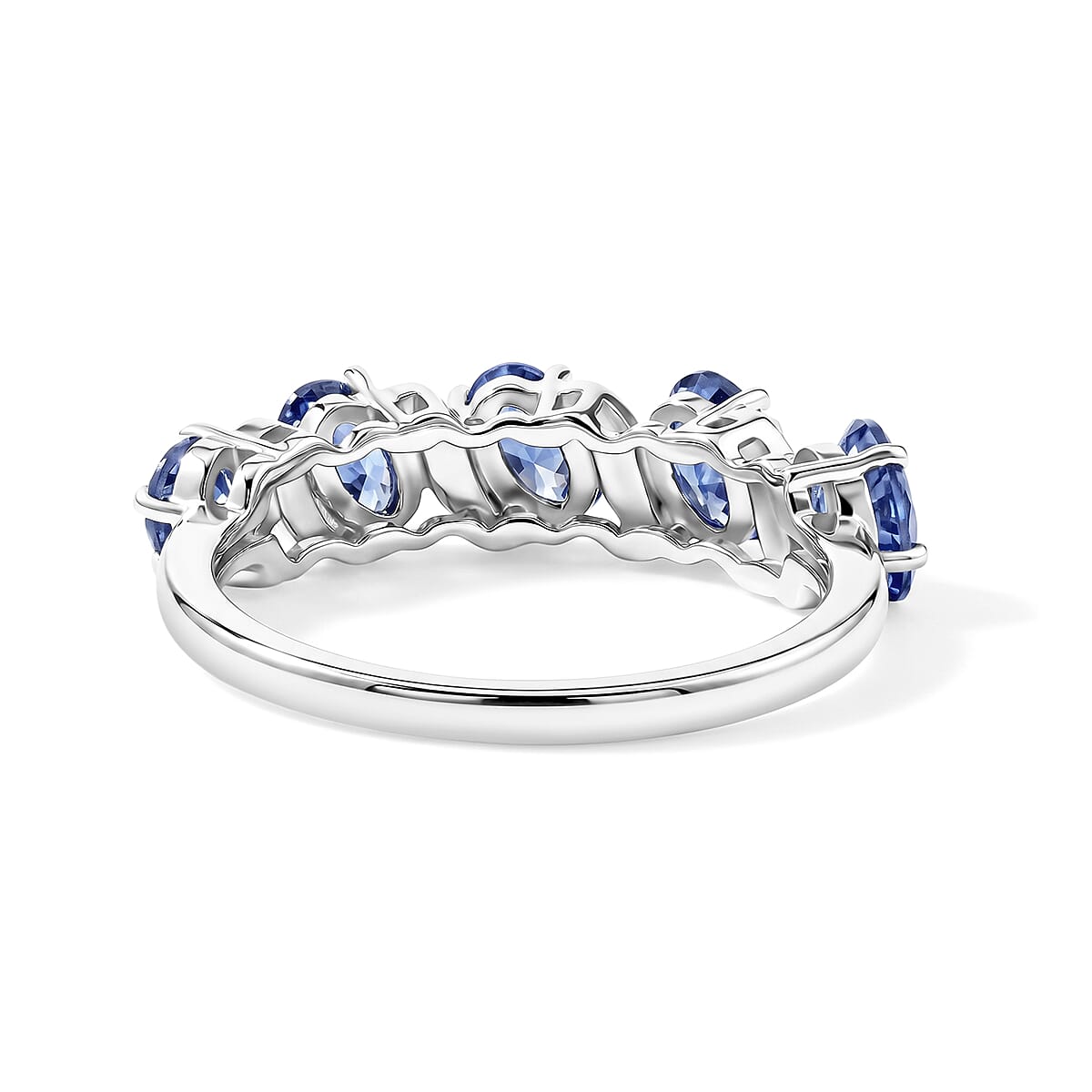 Tanzanite 1.00 ctw Band Ring in Sterling Silver (Size 6.0)  image number 4