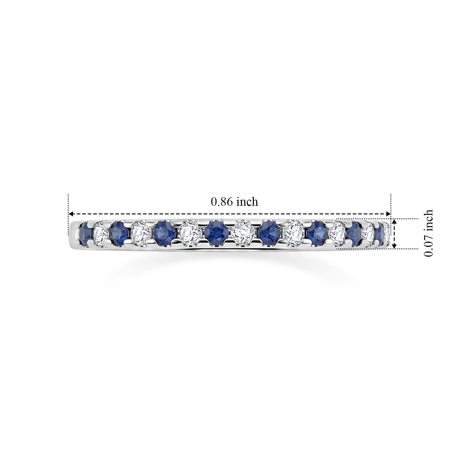 Tanzanite and White Topaz 0.15 ctw Band Ring in Sterling Silver (Size 6.5)