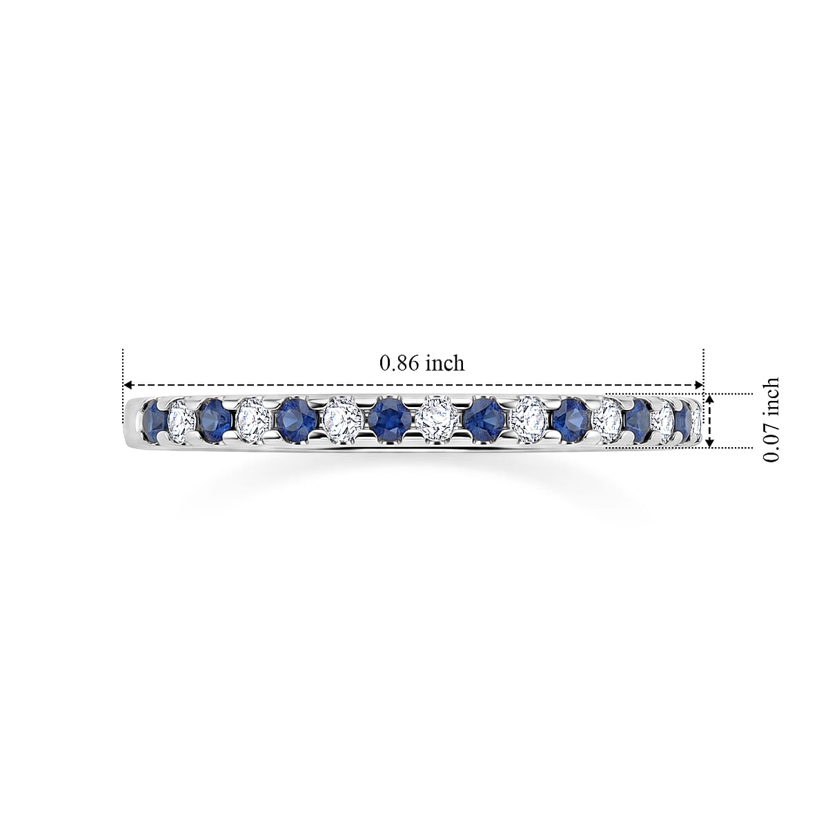 Tanzanite and White Topaz 0.15 ctw Band Ring in Sterling Silver (Size 6.5) image number 5