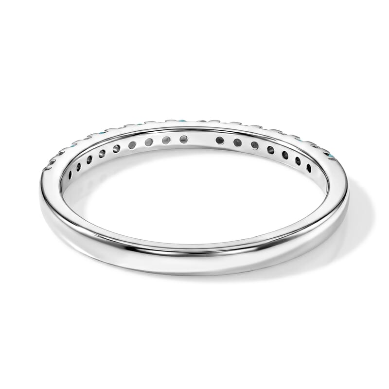 Blue and White Topaz 0.10 ctw Band Ring in Sterling Silver (Size 7.0)