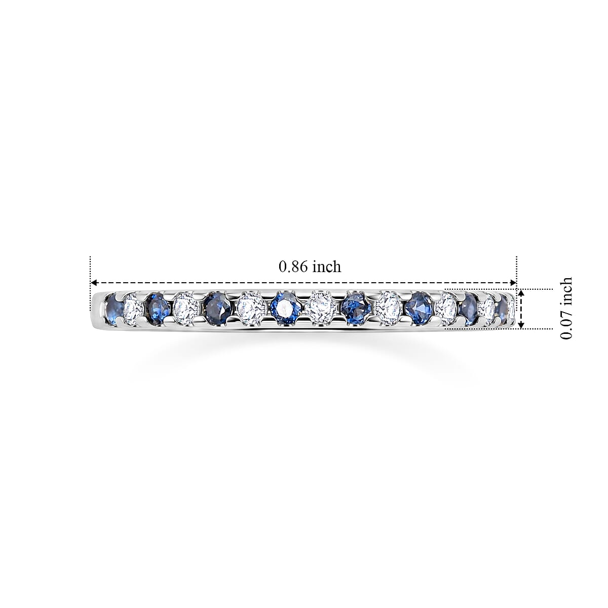 Tanzanite and White Topaz 0.10 ctw Band Ring in Sterling Silver (Size 7.0) image number 5