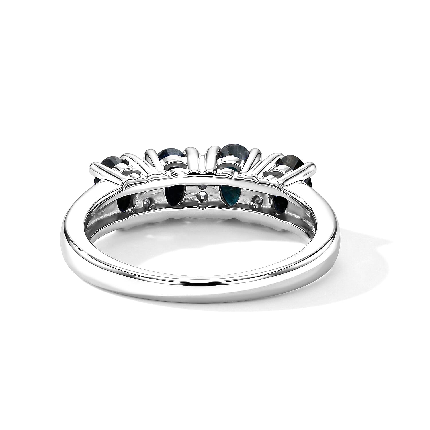 Black Onyx and Simulated Diamond 0.90 ctw Band Ring in Sterling Silver (Size 7.0)