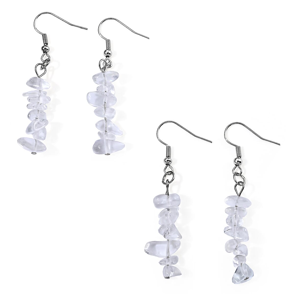 Austrian Crystal Set of 2 Earrings in Silvertone