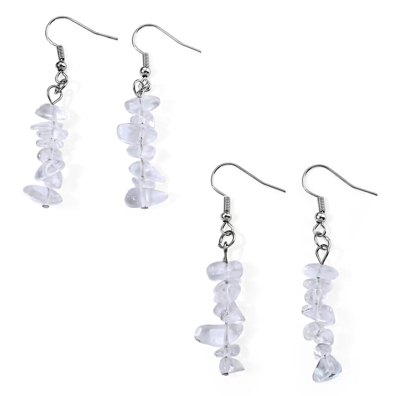 Austrian Crystal Set of 2 Earrings in Silvertone