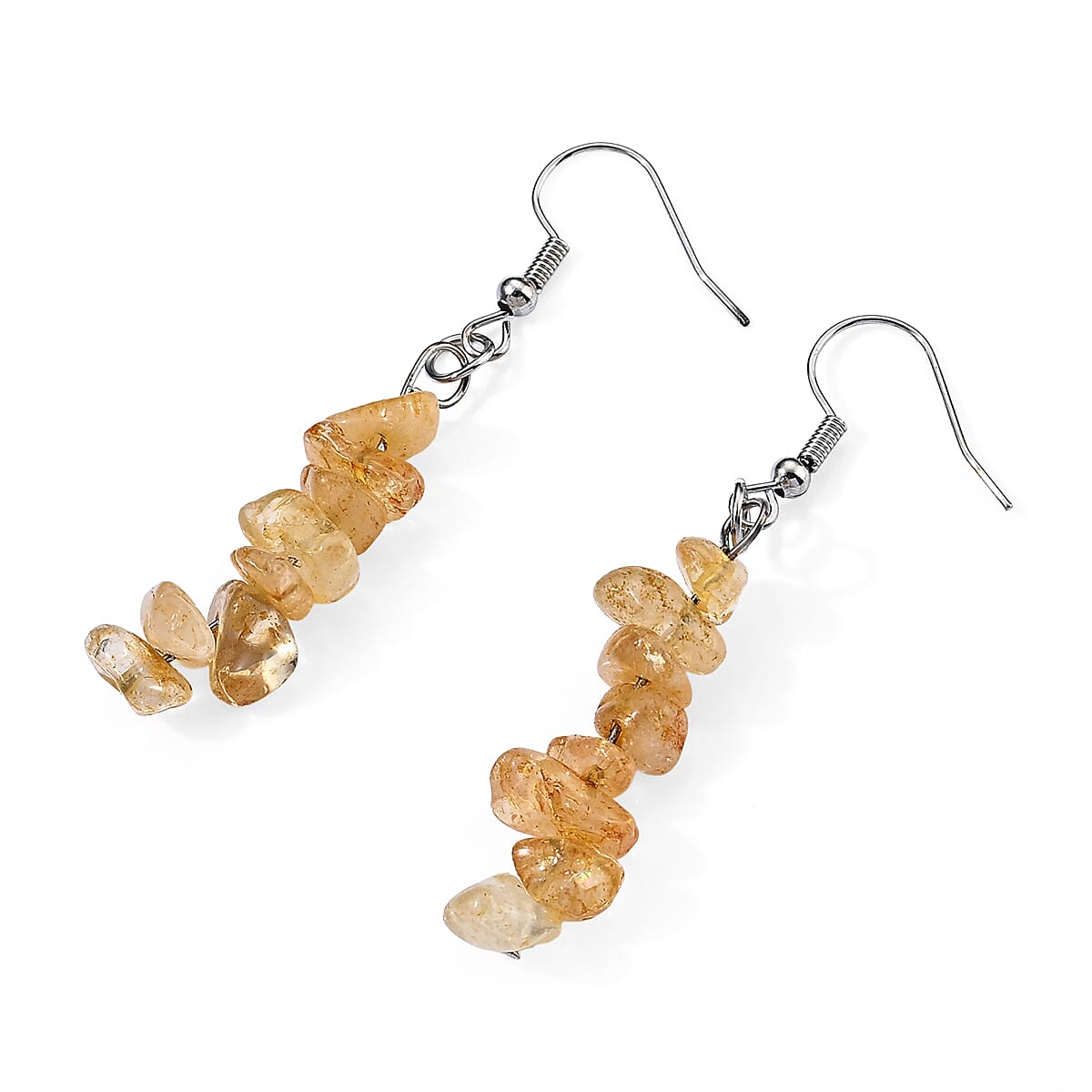 Austrian Yellow Crystal Set of 2 Earrings in Silvertone