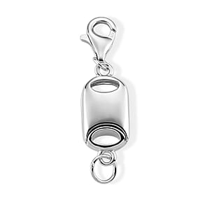 Rhodium Over Sterling Silver Magnetic Lock with 9mm Lobster Clasp (2 g)
