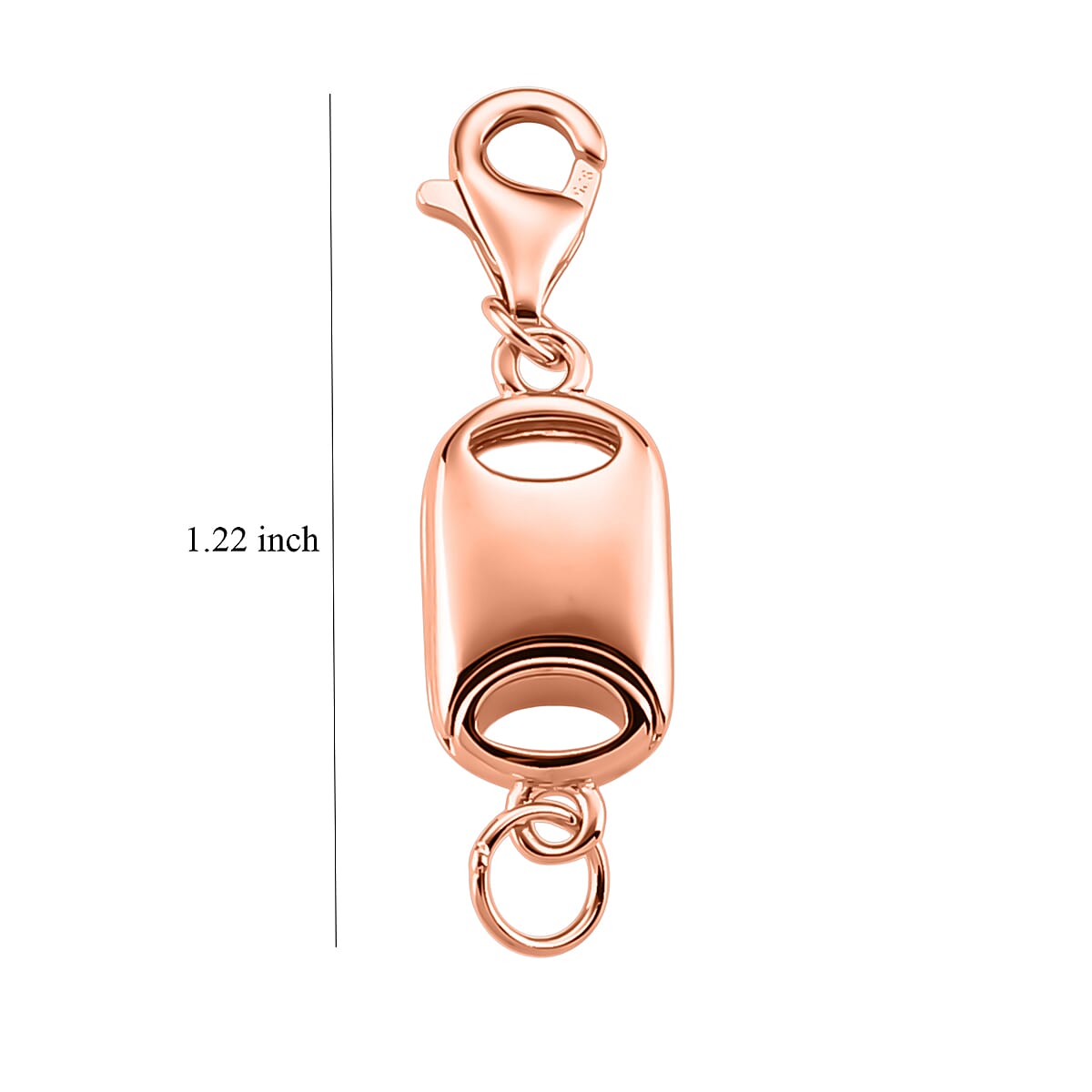 14K RG Over Sterling Silver Magnetic Lock with 9mm Lobster Clasp (2 g) image number 3