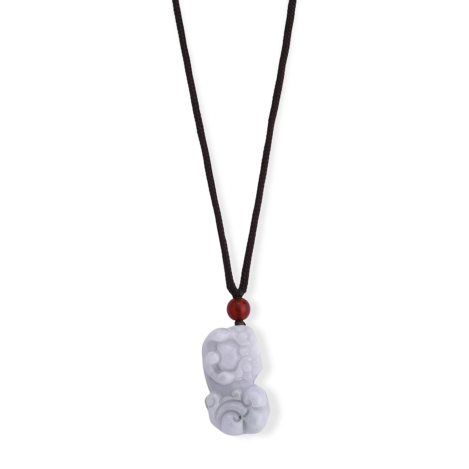 Natural Jade and Red Agate 40.60 ctw Necklace (Adjustable)