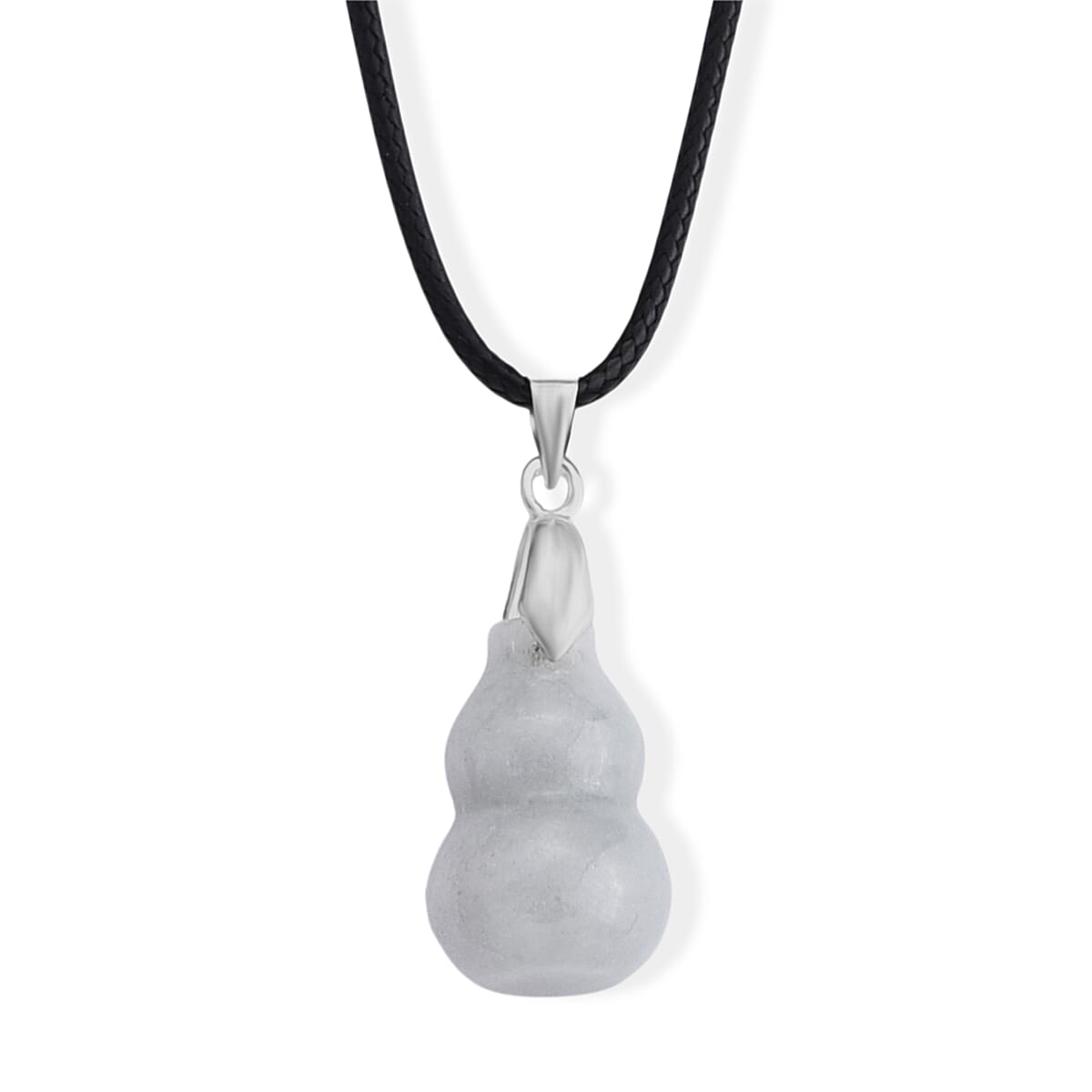 Natural Jade 25.00 ctw Beaded Necklace in Silvertone (Adjustable)